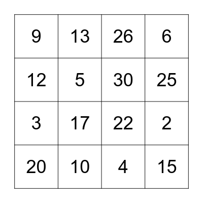 Klarenz I. Calimotan Bingo Card