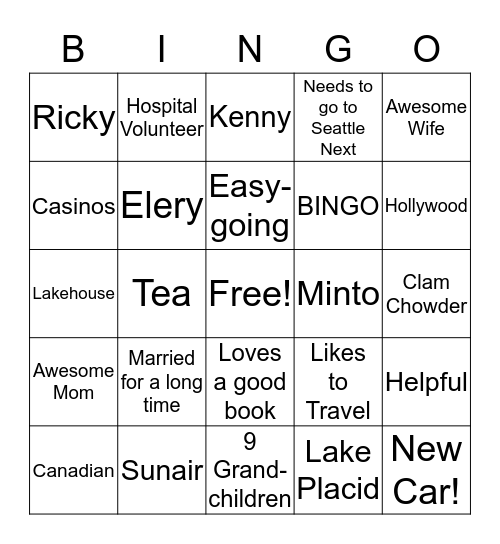 Happy Birthday Grammy! Bingo Card