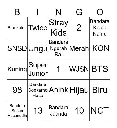 Rinjani's Bingo Card