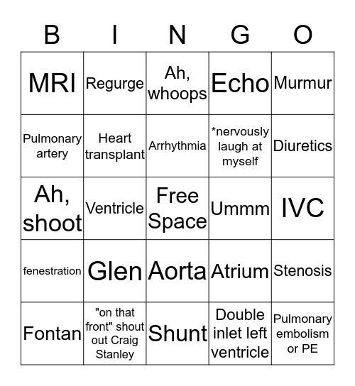 An Attempt to Keep You Awake  Bingo Card