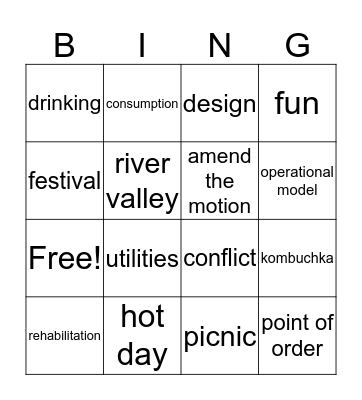 CPSC Bingo Card