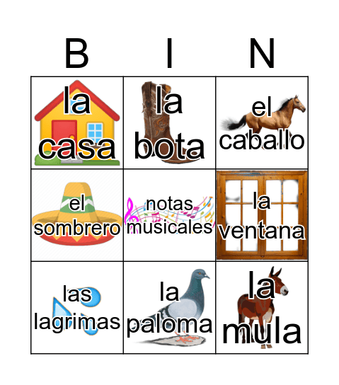 El sombrerón Bingo Card