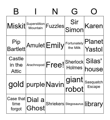 Books' End Bingo Card