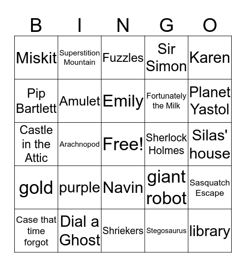 Books' End Bingo Card