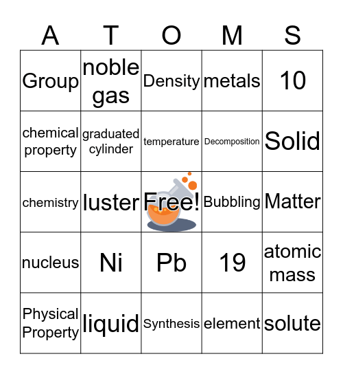 Chemistry Review Bingo Card