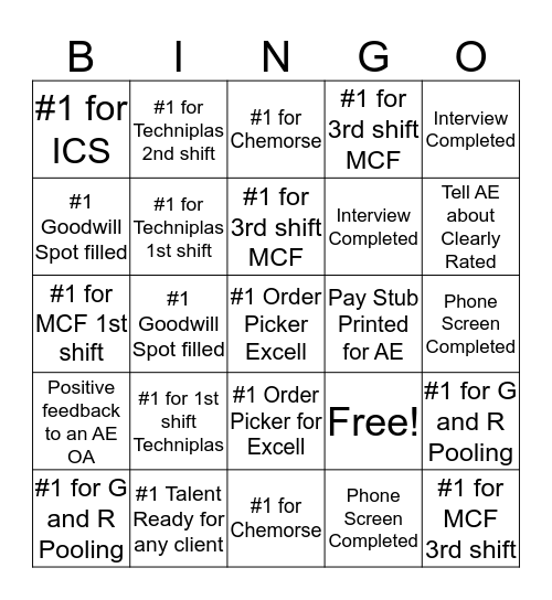 QPS Bingo! Bingo Card