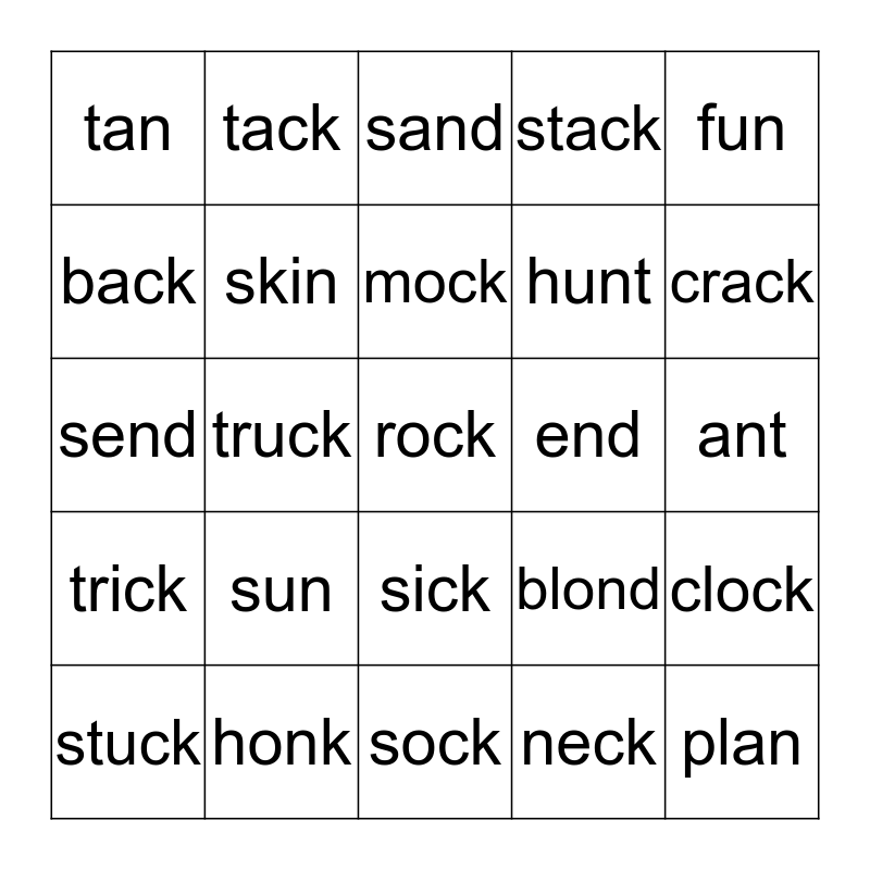 Action Reading Unit 2 Shortcuts Bingo Card
