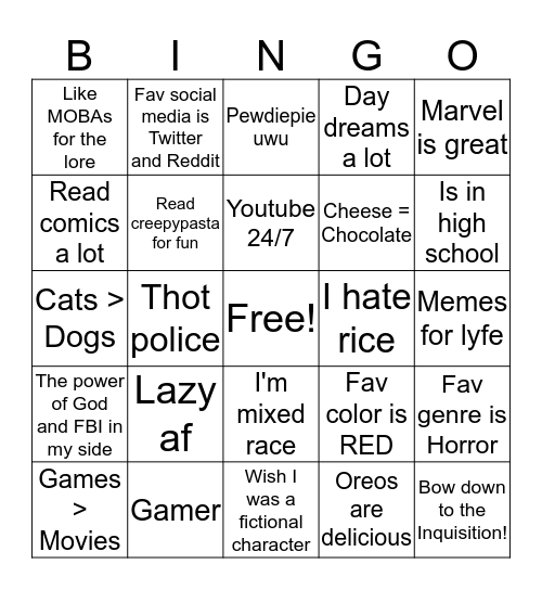 Are you like me? Bingo Card