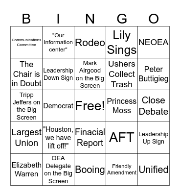 NEA-RA Bingo Card