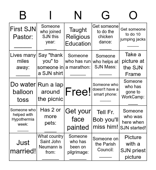 st-john-neumann-picnic-bingo-bingo-card