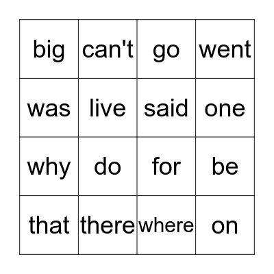 1G Power Word Bingo - Lists 5 & 6 Bingo Card
