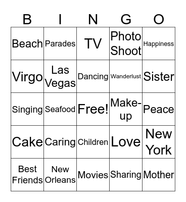Arlene's 50th Birthday Celebration Bingo Card