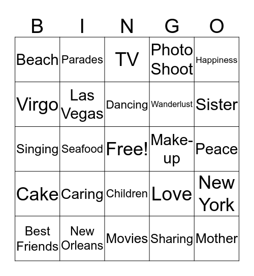 Arlene's 50th Birthday Celebration Bingo Card