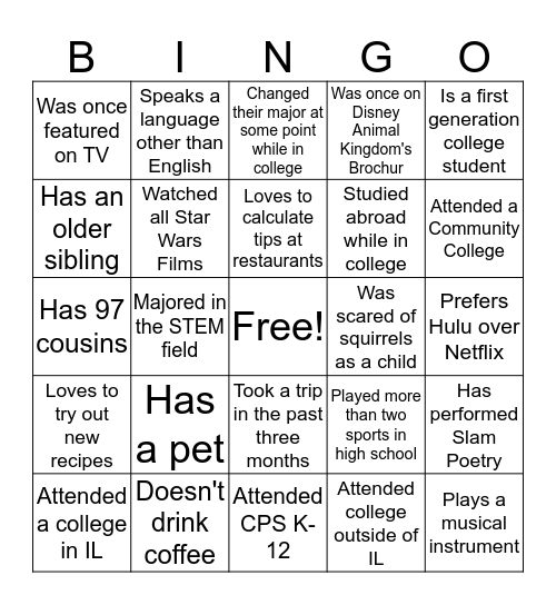 Meet Bottom Line Advisors Bingo Card