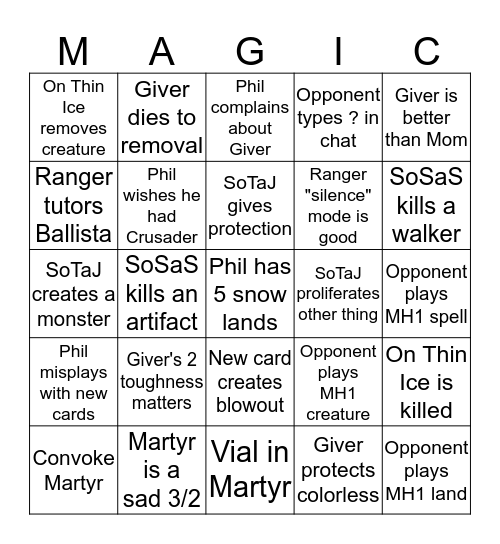 Bad D&T Bingo Card