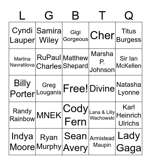 People Bingo Card