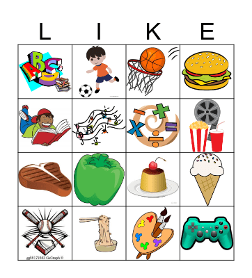 What do you like? Bingo Card