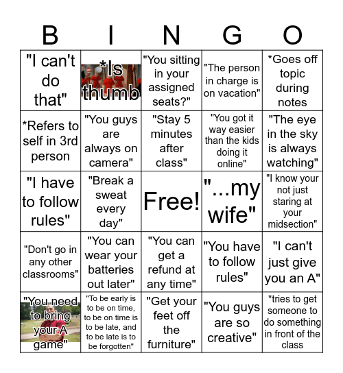 Thumb Nigga Bingo Card