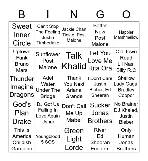 Deadly Bingo Card