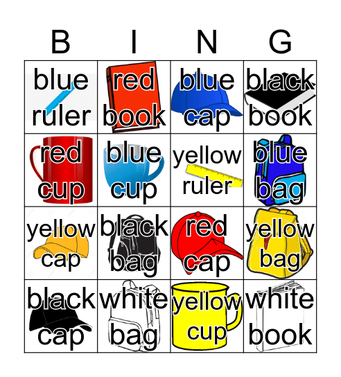 Colors BINGO Card