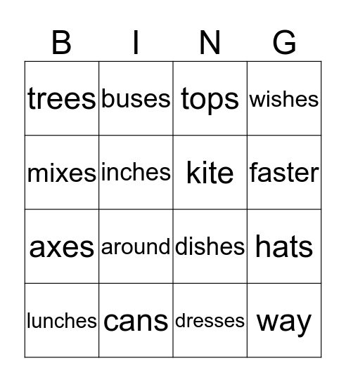 Wordlist 15 Bingo Card