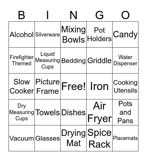 Bridal Shower BINGO Card