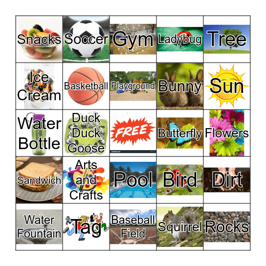 Camp Bingo Card