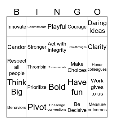 Owning Our Purpose Bingo Card