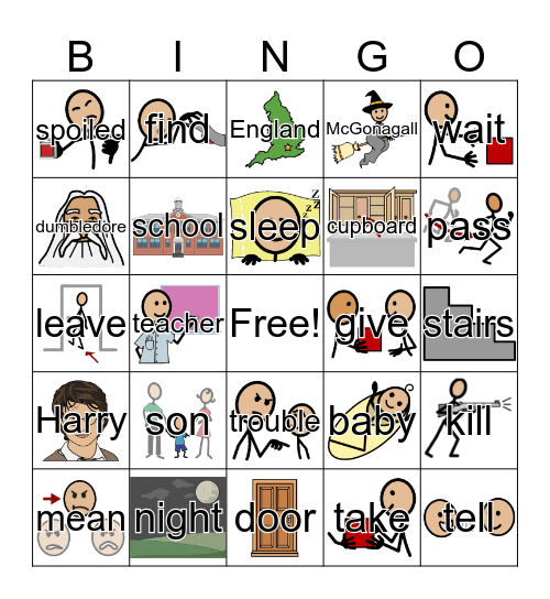 Harry Potter Chapter 1 Bingo Card