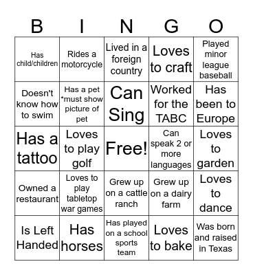 Get To Know Your Chemists Bingo Card