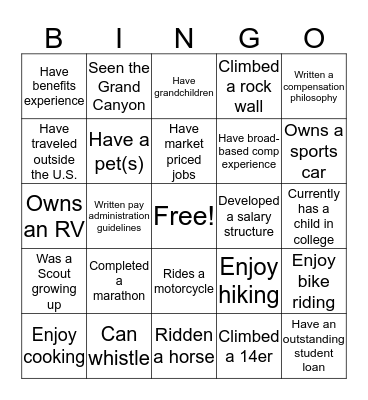 RMTRA NETWORKING BINGO Card
