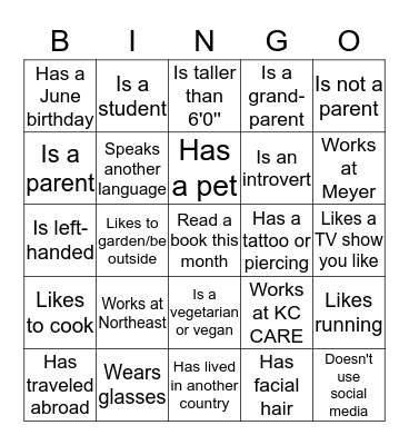 Find someone who... Bingo Card