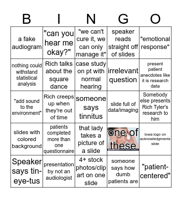 Tinnitus Conference Bingo Card