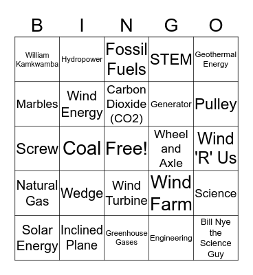 5th Grade STEM Bingo Card