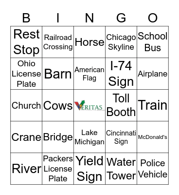 Veritas Travel Bingo Card