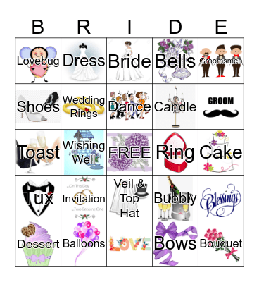 SAM'S BRIDAL SHOWER BINGO Card