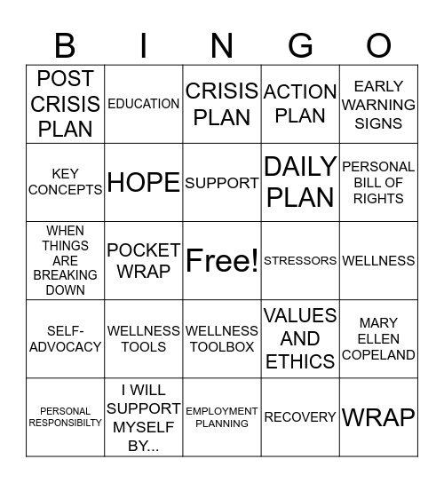 WRAP BINGO Card