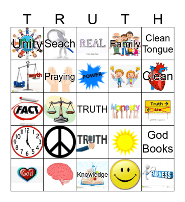 Find the Truth Bingo Card