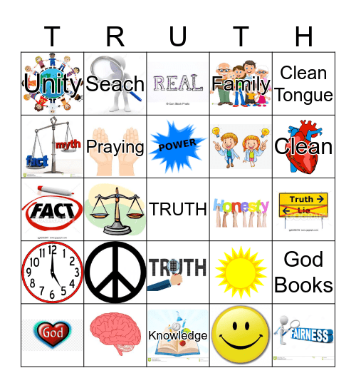 Find the Truth Bingo Card
