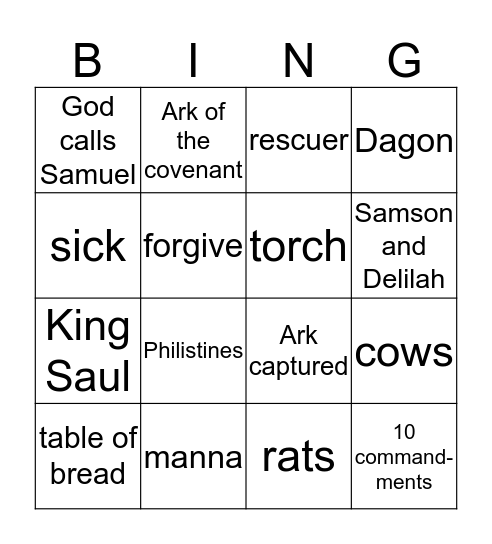 Bible Bingo Card