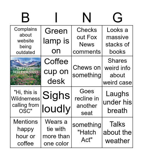 OSC Wilderness Bingo Card