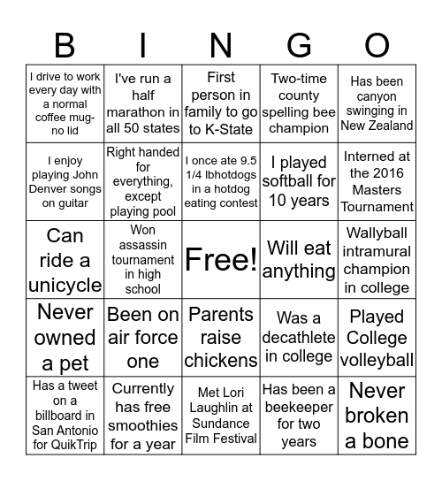 Deloitte 2019 Bingo Card