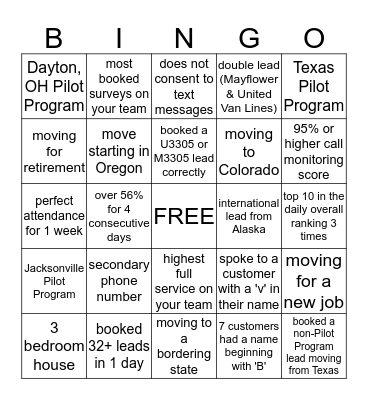 Bingo Card