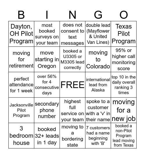 Bingo Card