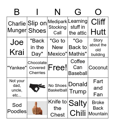 Coffee Bingo Card
