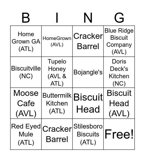 Biscuit Bingo Card
