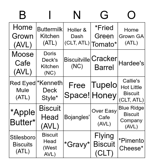 Biscuit Bingo Card