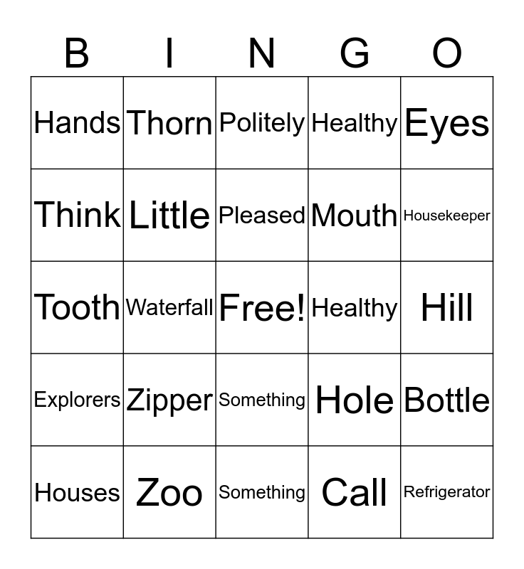 The Boxcar Children Bingo Card