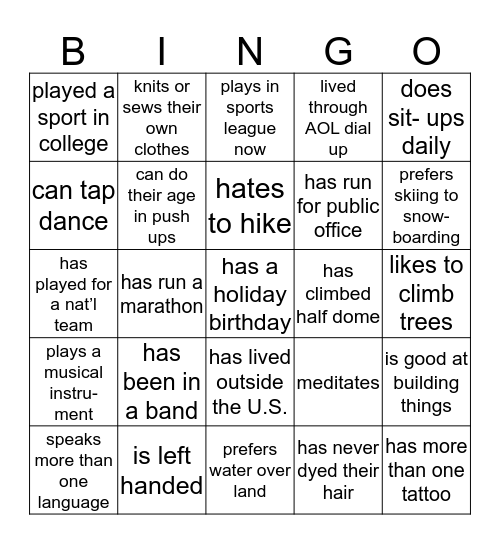 Know Your T9 Peeps! Bingo Card