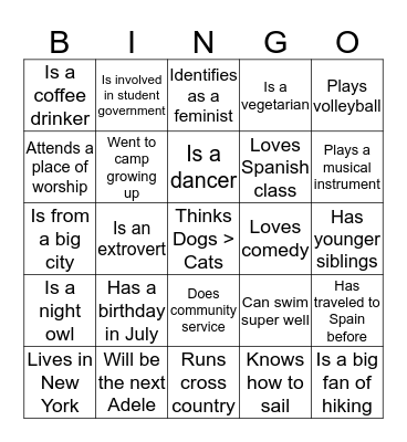 Putney Student Travel: Spain  Bingo Card